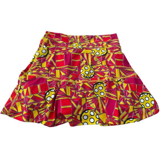 NWT Pickleball Bella Women's Red/Yellow Angle Shot 1 Drop Pleat Skort Size S - Picture 5 of 10